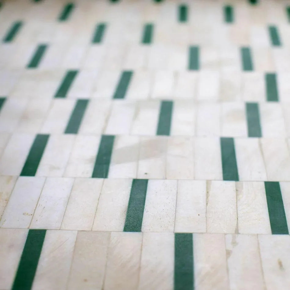 Zelená Green Stripe Inlay Cabinet - Jodha Furniture