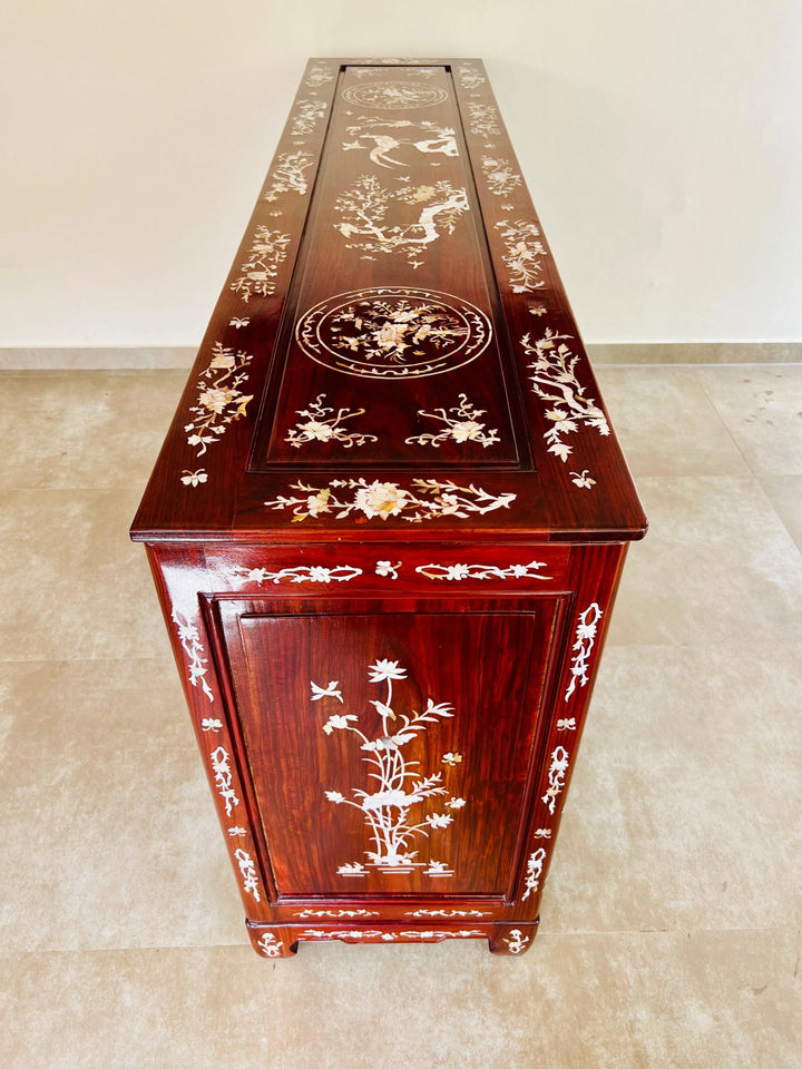 19th Century Mother of pearl Teak Inlay Sideboard - Jodha Furniture