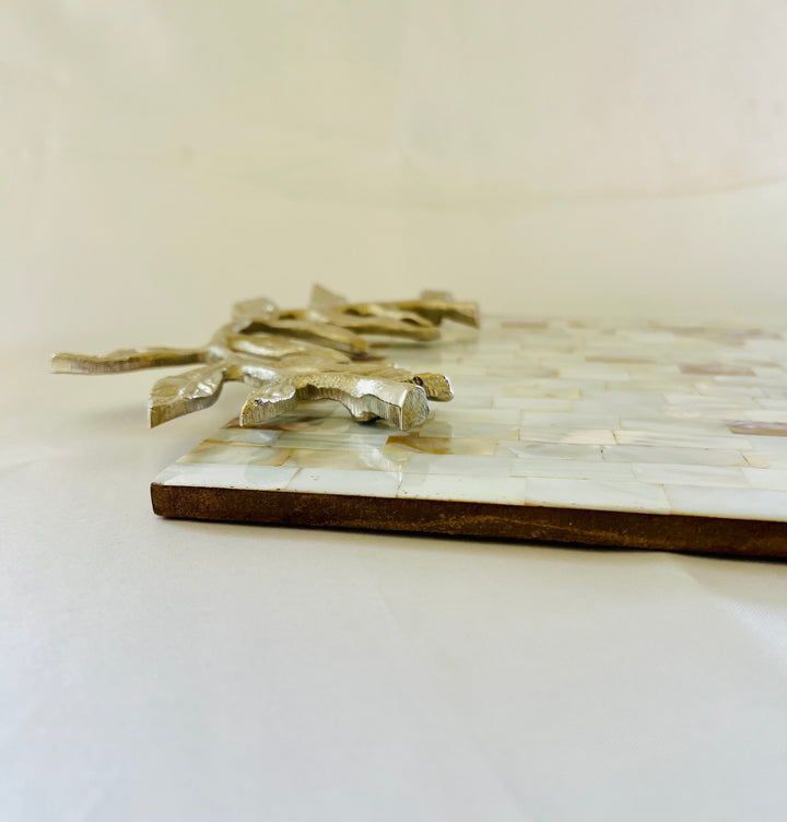 Jodha Lustre Serveware Set in Mother of pearl