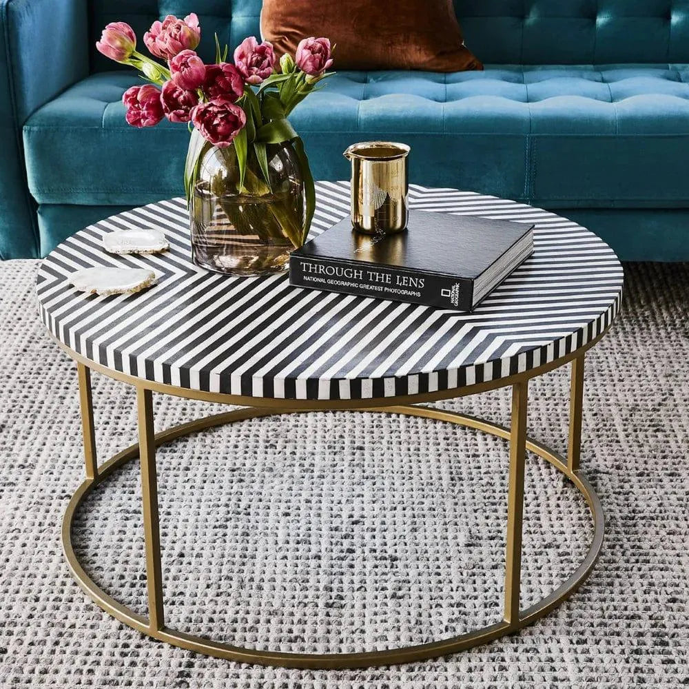 Aria Bone Inlay Metal Table - Jodha Furniture