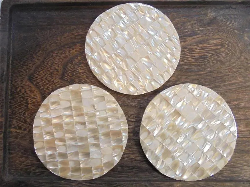 Artisan Shell Coasters Trio - Jodha Furniture