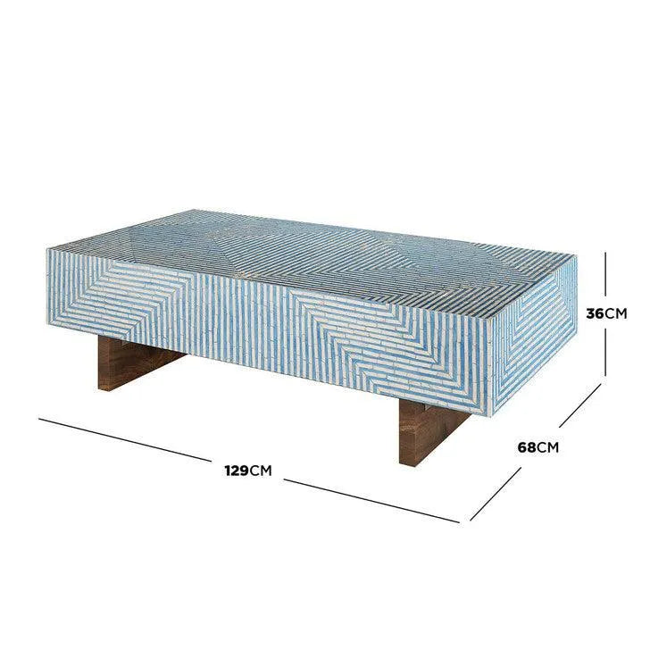 Audino Bone Inlay Coffee Table - Jodha Furniture