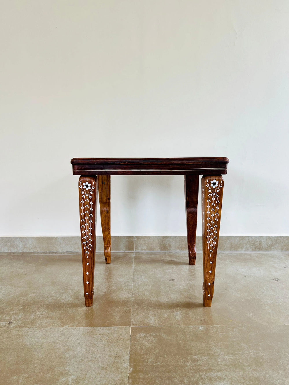 Berma Teak Bone Inlay End Table - Jodha Furniture