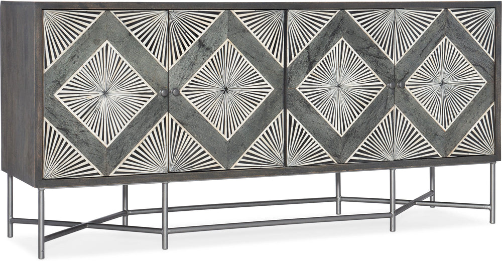 Black Moroccan Bone Inlay Sideboard - Jodha Furniture