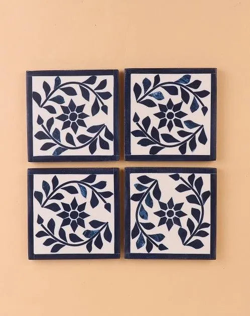 Blue Blossom Chic Coasters - Jodha Furniture