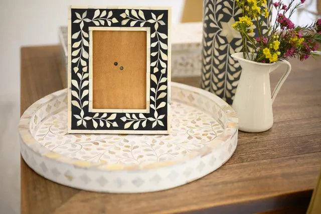 Bone Inlay Floral Frame - Jodha Furniture