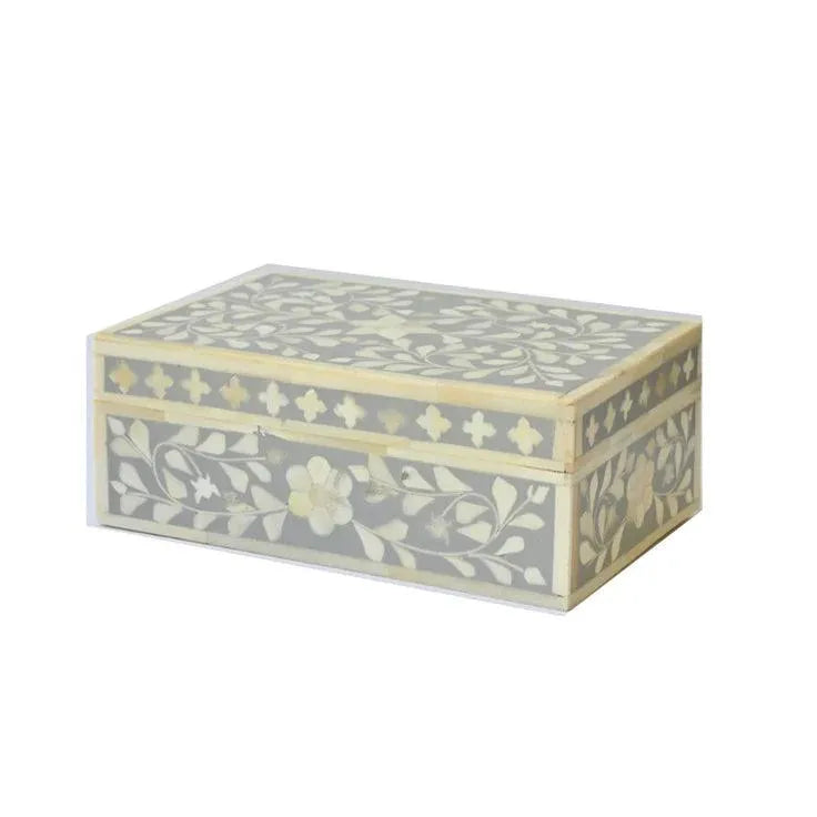 Bone Inlay Floral Small Gift Box - Jodha Furniture