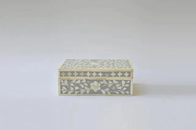 Bone Inlay Floral Small Gift Box - Jodha Furniture