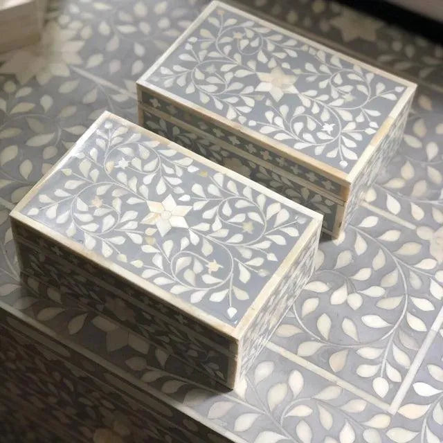 Bone Inlay Floral Small Gift Box - Jodha Furniture