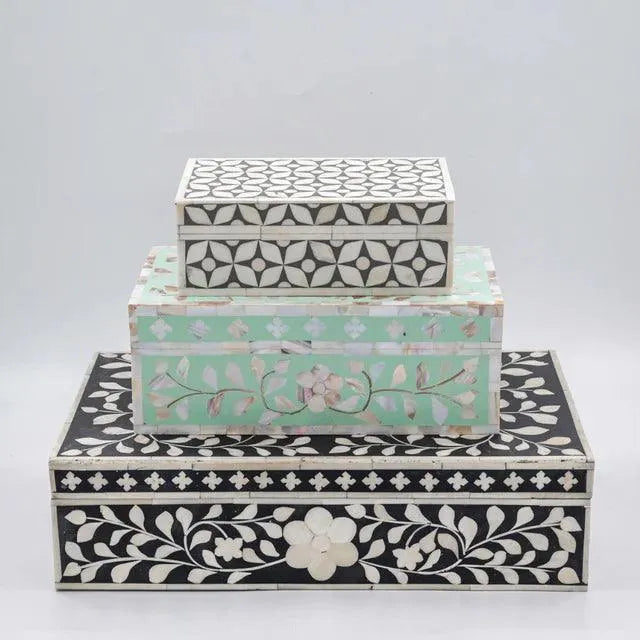 Bone Inlay Geometric Small Gift Box - Jodha Furniture