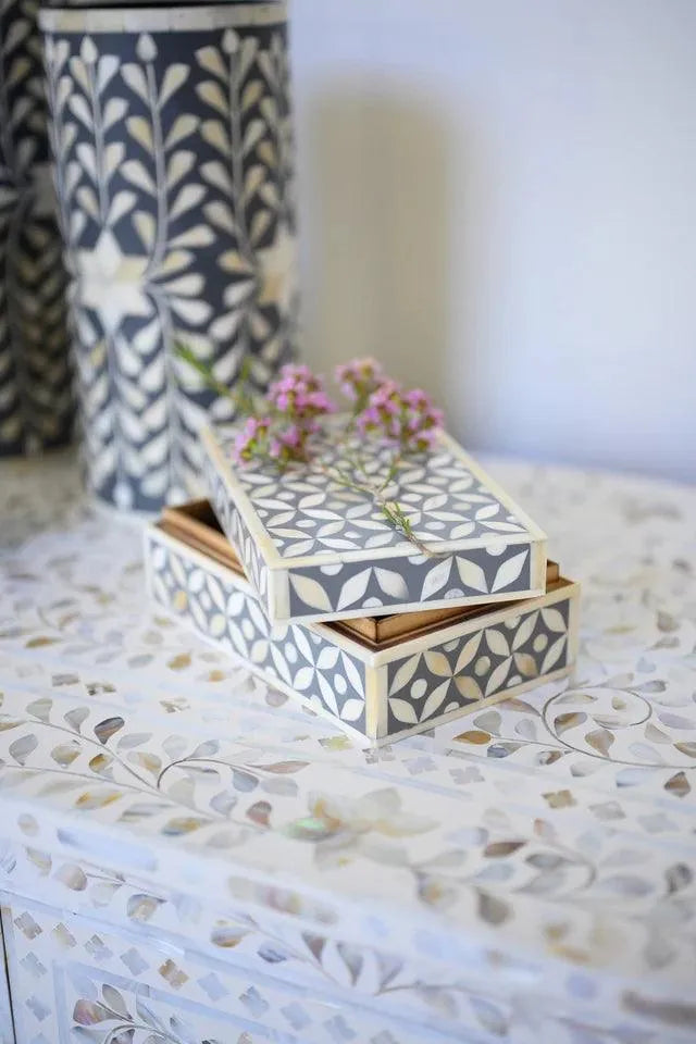 Bone Inlay Geometric Small Gift Box - Jodha Furniture