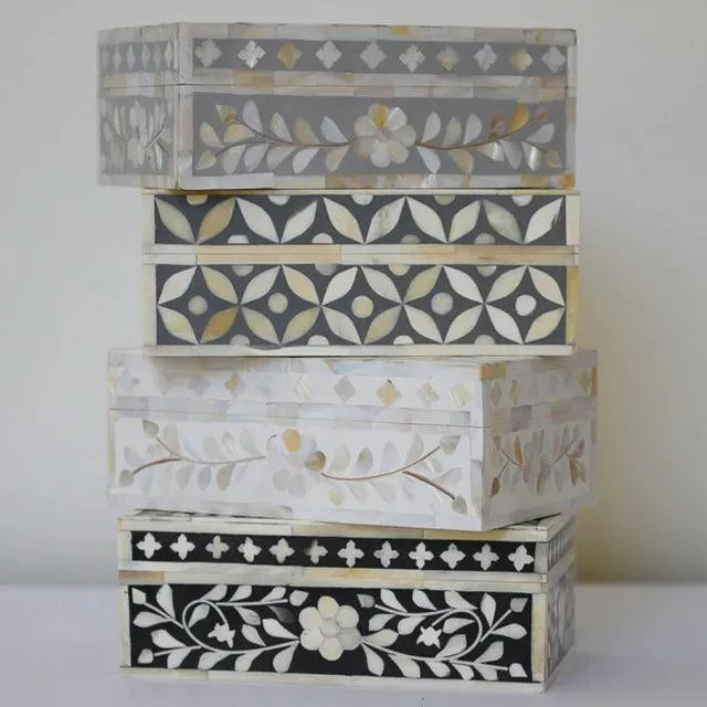 Bone Inlay Geometric Small Gift Box - Jodha Furniture