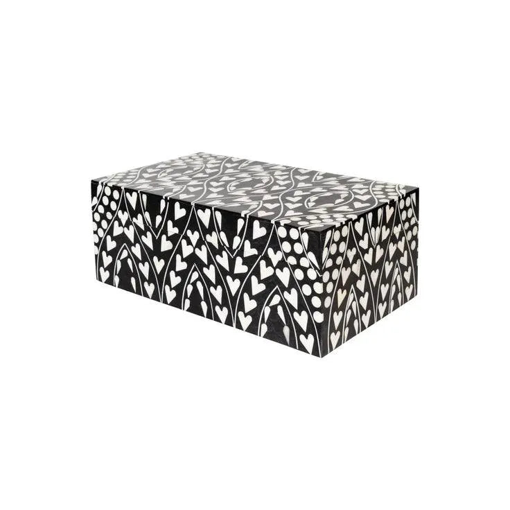 Bone Inlay Heart Mid-Size Box - Jodha Furniture