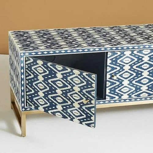 Bone Inlay Indo Media Console - Jodha Furniture