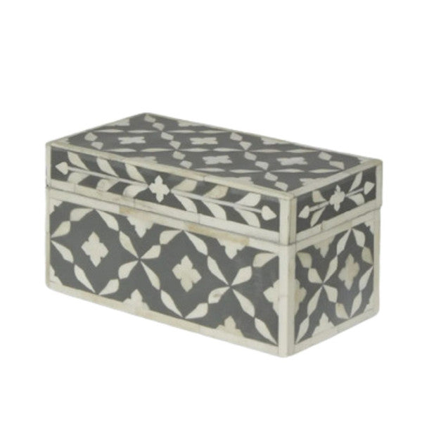 Bone Inlay Jewellery Box : Ogee : Grey - Jodha Furniture