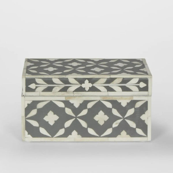 Bone Inlay Jewellery Box : Ogee : Grey - Jodha Furniture