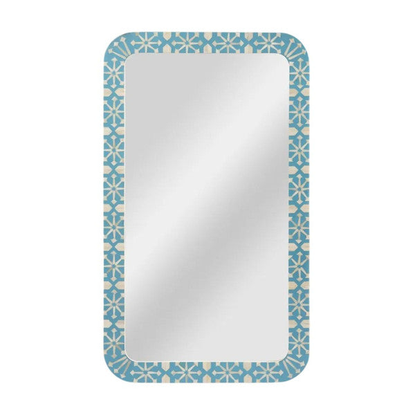 Bone Inlay Mirror : Zelliges : Blue - Jodha Furniture