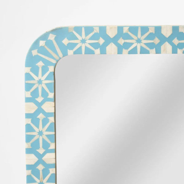 Bone Inlay Mirror : Zelliges : Blue - Jodha Furniture