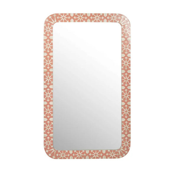 Bone Inlay Mirror : Zelliges : Peach - Jodha Furniture