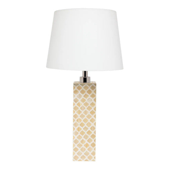 Bone Inlay Table Lamp : Moroccan : Natural - Jodha Furniture