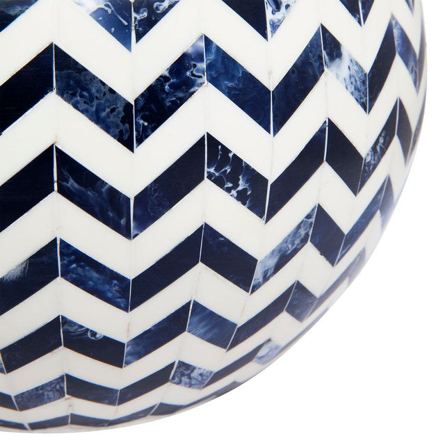 Bone Inlay Table Lamp : Zig Zag : Blue - Jodha Furniture