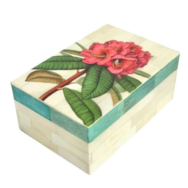 Bone Trinket Box - Rhododendron - Jodha Furniture