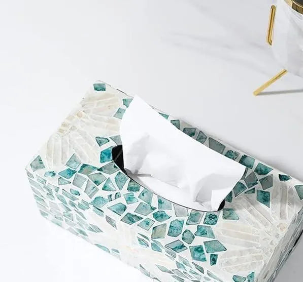 Breezy Blue Diamond Tissue Holder - Jodha Furniture