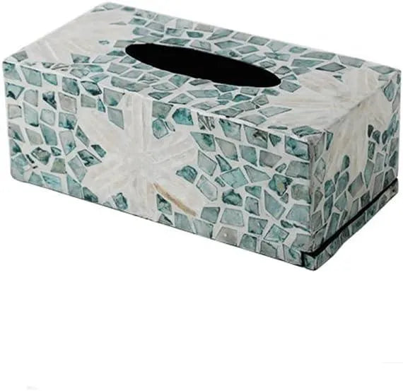 Breezy Blue Diamond Tissue Holder - Jodha Furniture