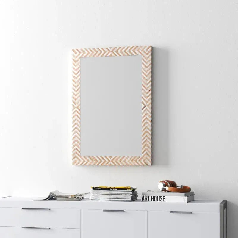 Cataldo Wood Flat Wall Mirror - Jodha Furniture