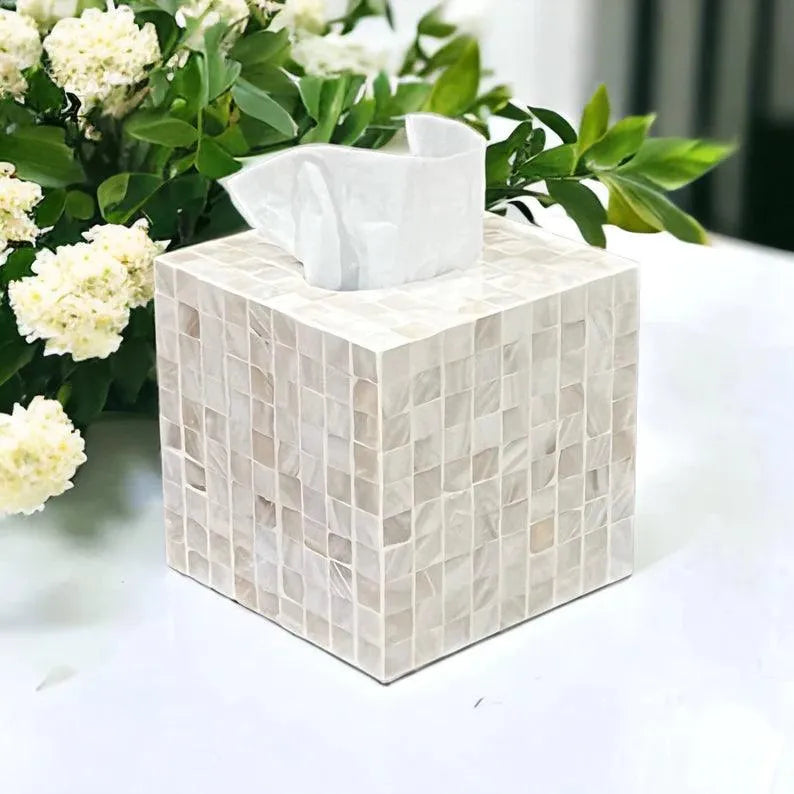 Classic Tiled Square Tissue Holder - Jodha Furniture