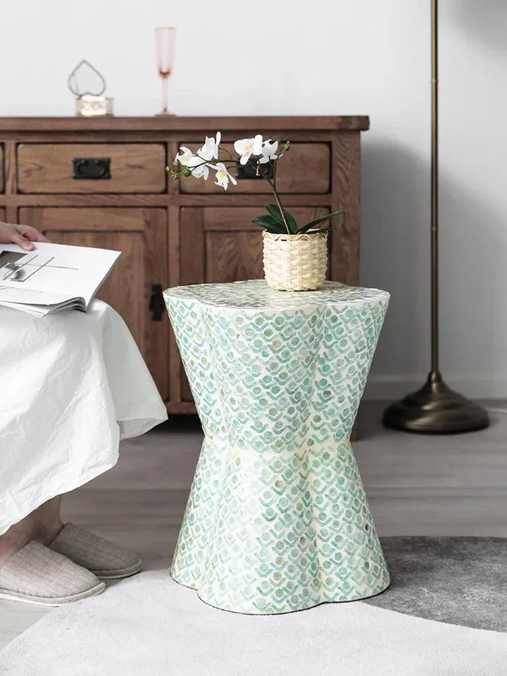 CLOVER LEAF MOTHER OF PEARL SIDE TABLE - Jodha Furniture