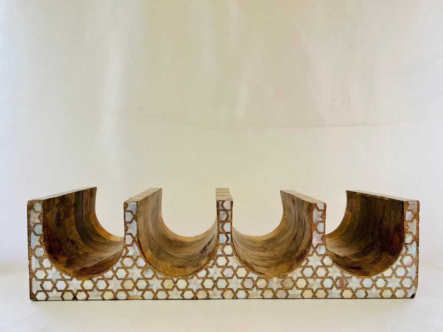 Elegant Mother of Pearl Wine Holder - Jodha Furniture