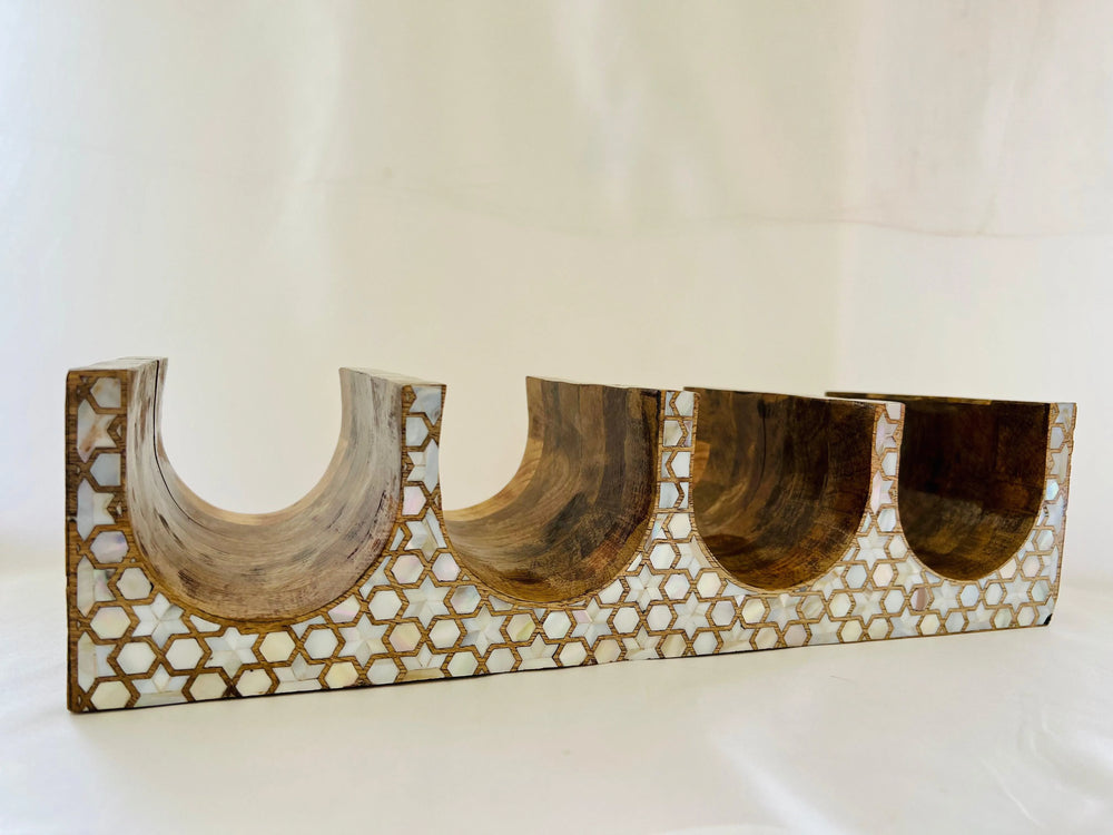 Elegant Mother of Pearl Wine Holder - Jodha Furniture