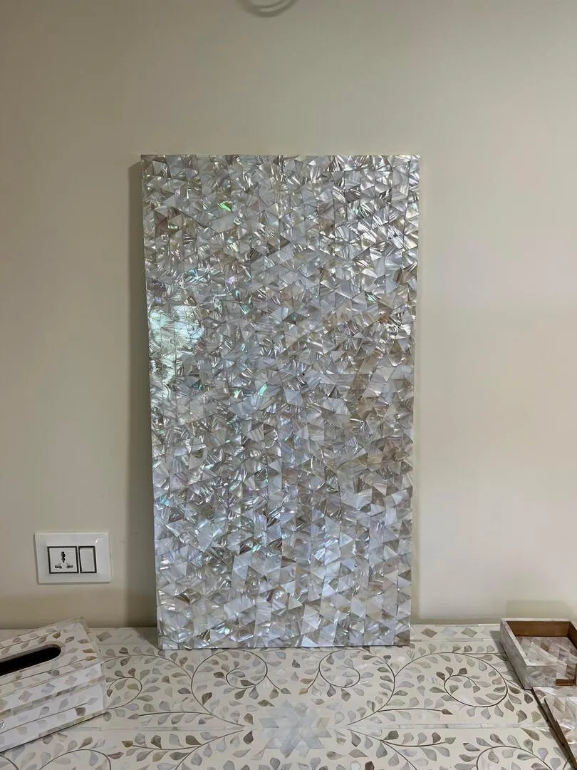 Ethereal Radiance: Handcrafted Mother of Pearl Wall Art by Jodha - Jodha Furniture