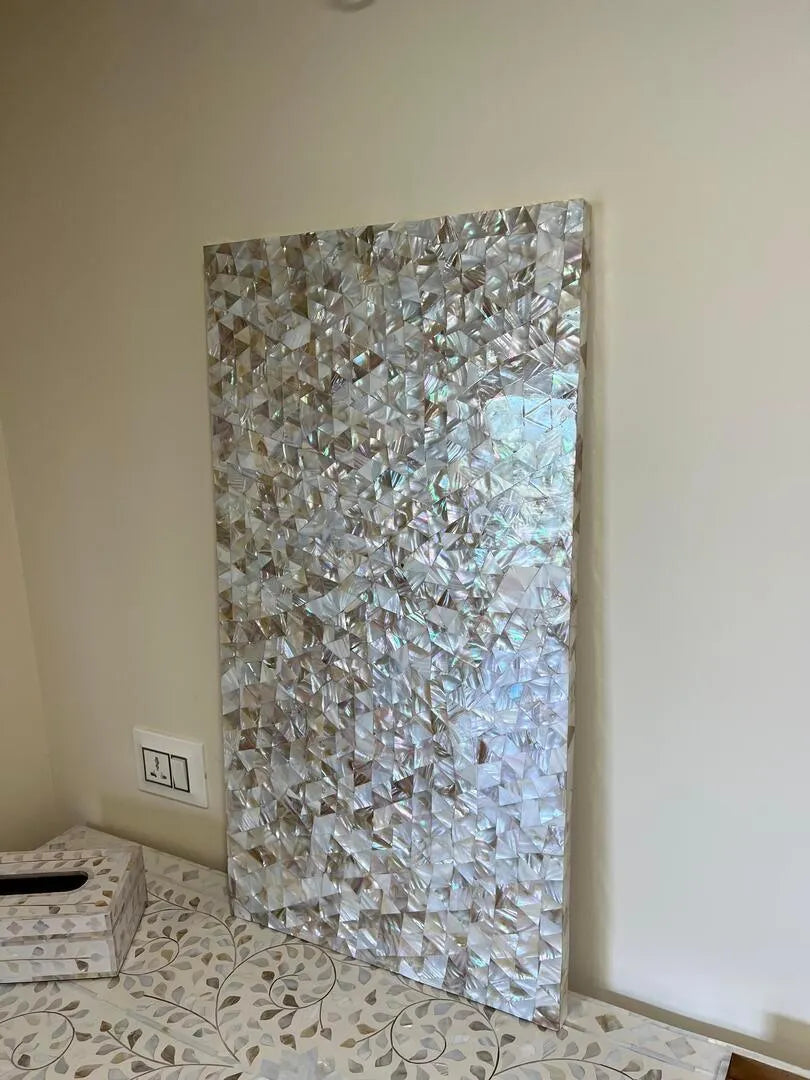 Ethereal Radiance: Handcrafted Mother of Pearl Wall Art by Jodha - Jodha Furniture