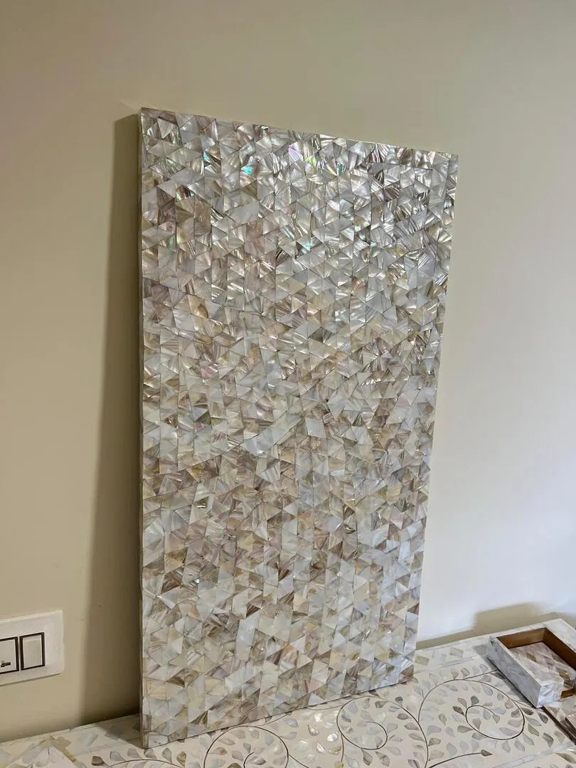 Ethereal Radiance: Handcrafted Mother of Pearl Wall Art by Jodha - Jodha Furniture