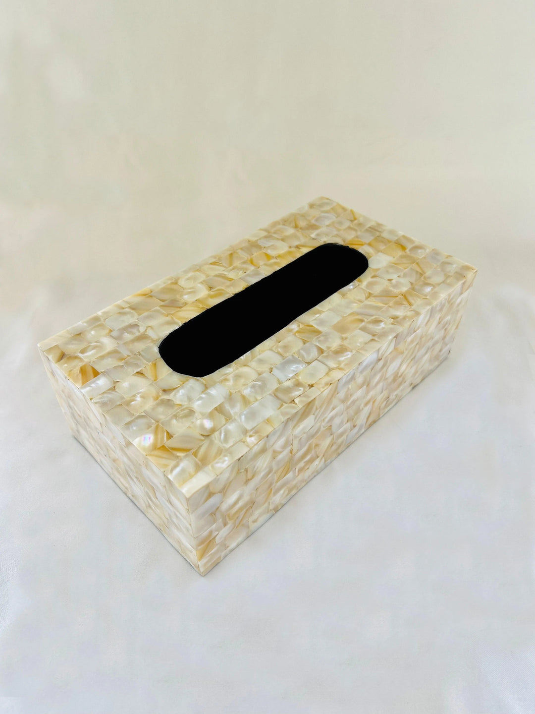 Golden Marble Mother of Pearl Tissue Box - Jodha Furniture