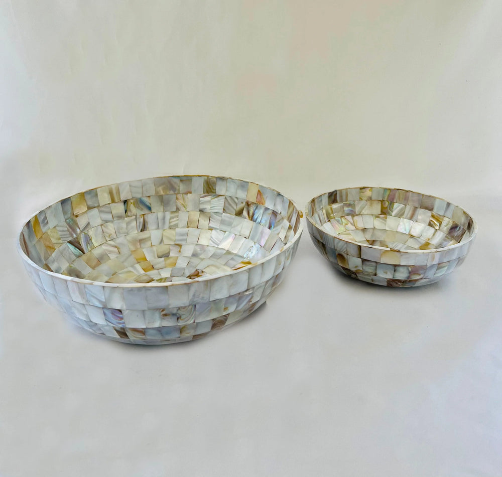 Handmade Mother Of Pearl Round Bowl - Jodha Furniture