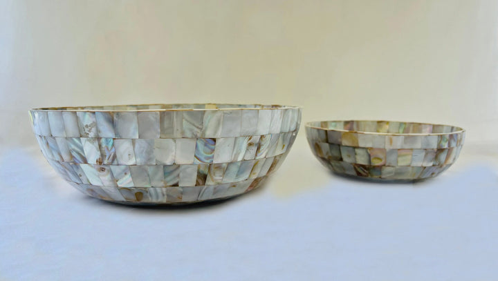 Handmade Mother Of Pearl Round Bowl - Jodha Furniture