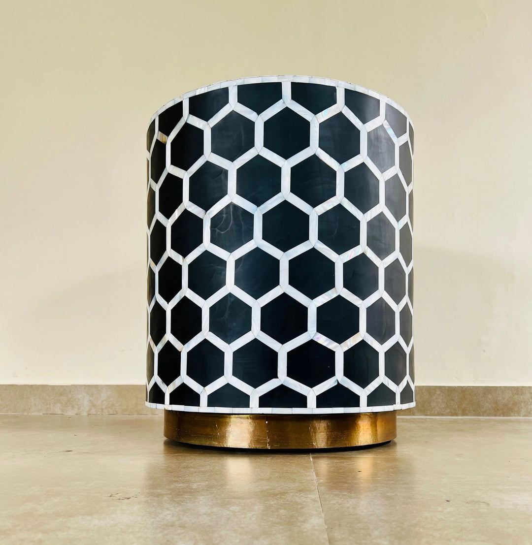 Honey comb End Table - Jodha Furniture