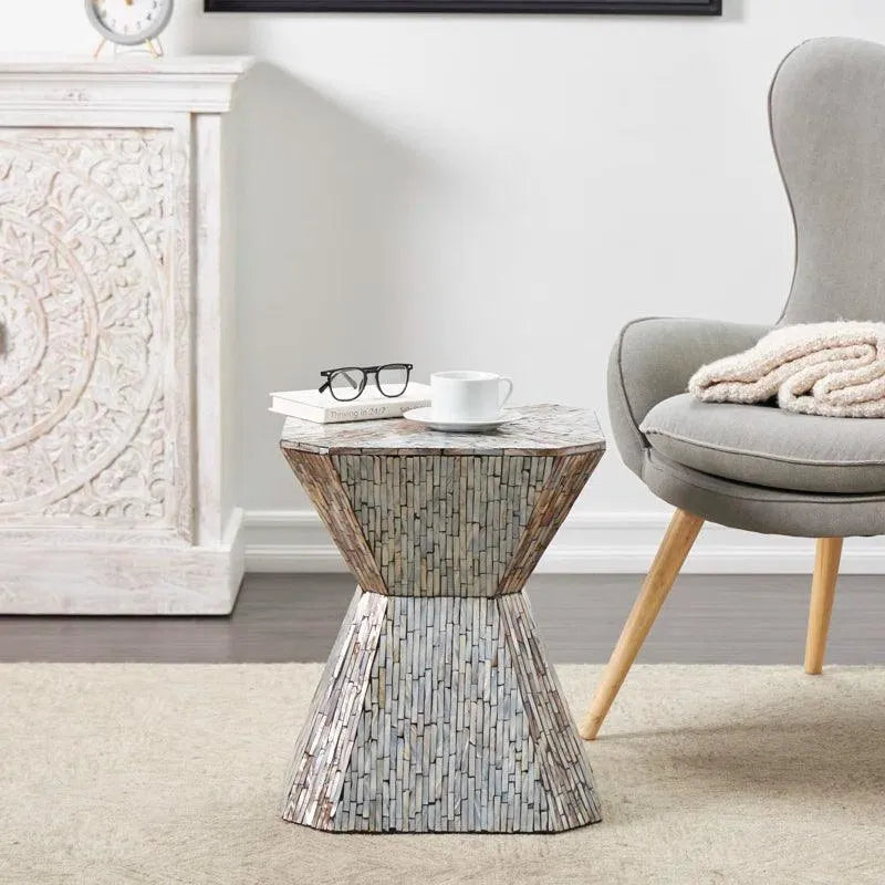 Horizon Bone Inlay End Table - Jodha Furniture