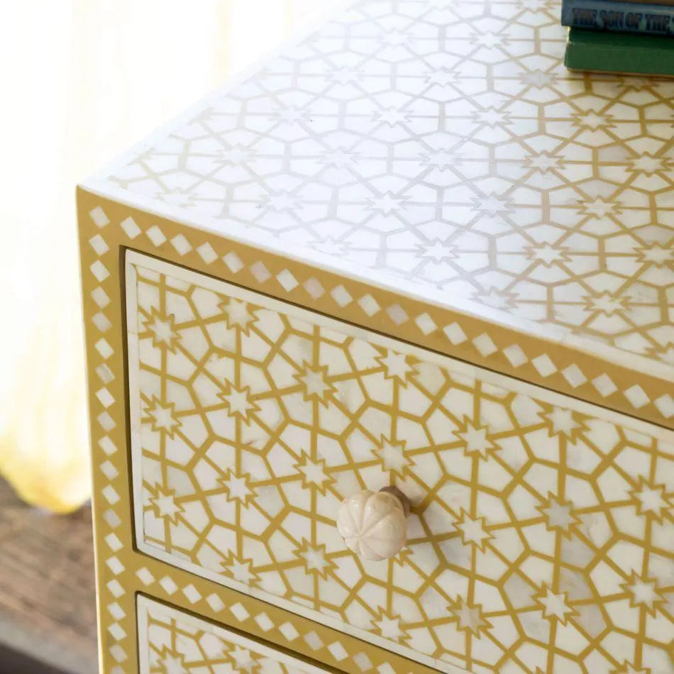 Jaipur Bone Inlay Chest of Drawers - Jodha Furniture