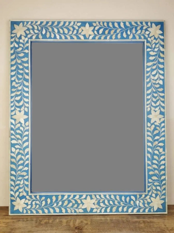 Large Blue bone Wall mirror - Jodha Furniture