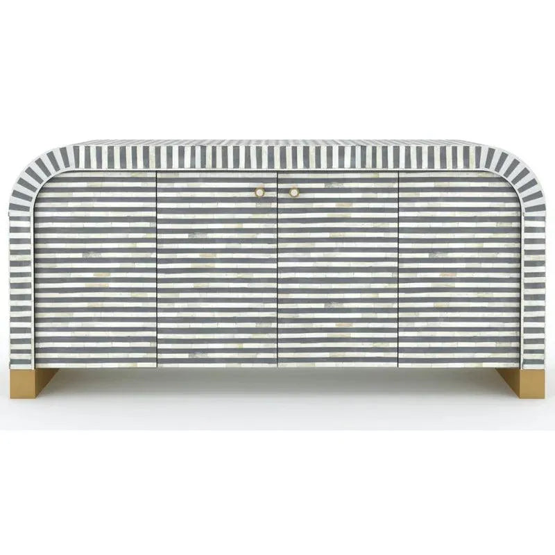 Lipari Timber Stripes Cabinet - Jodha Furniture