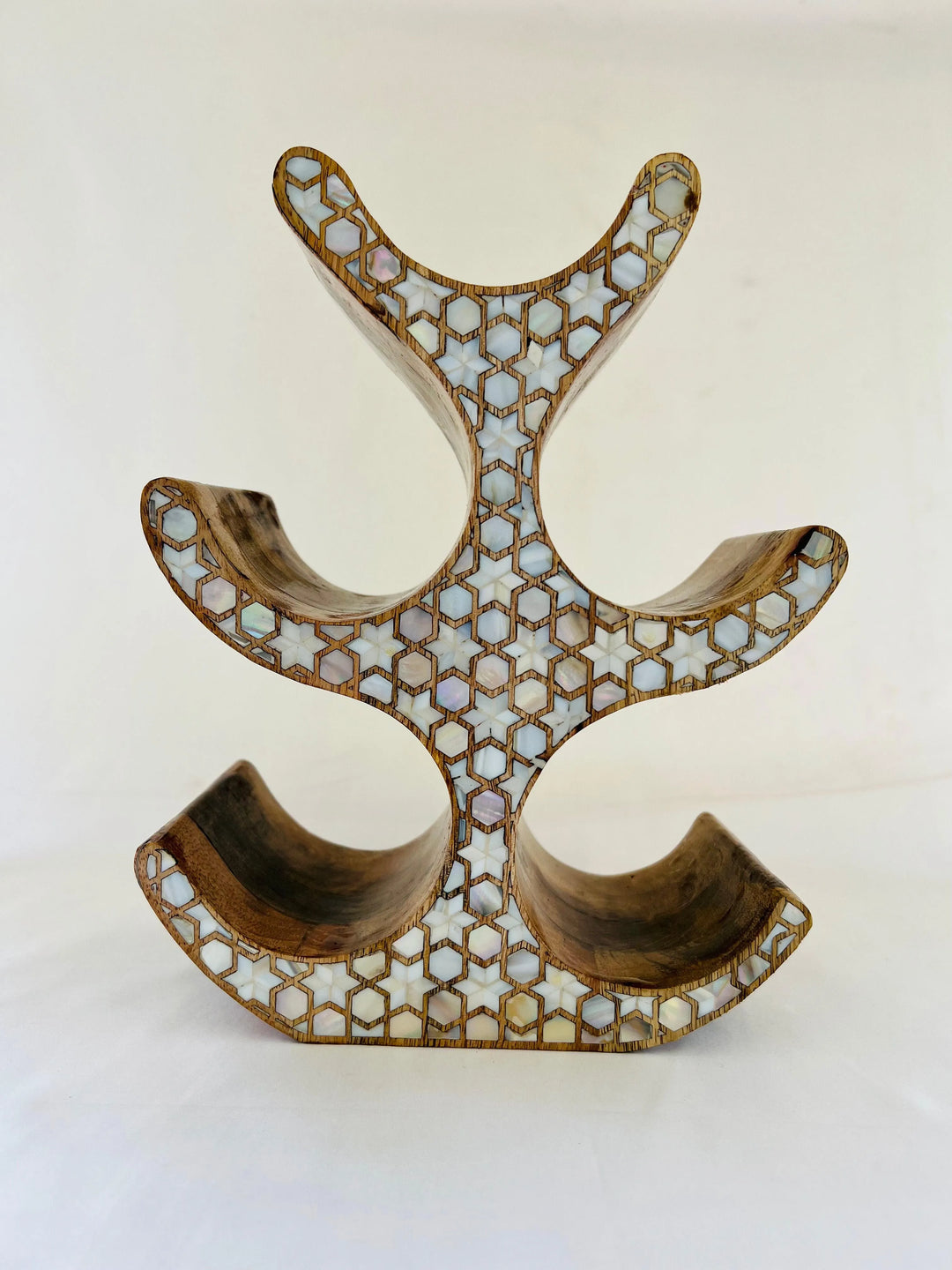 Luminous Mother of Pearl Wine Holder - Jodha Furniture