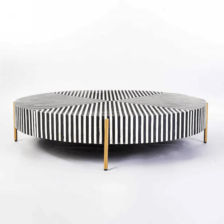 Maris Striped Bone Inlay Coffee Table - Jodha Furniture