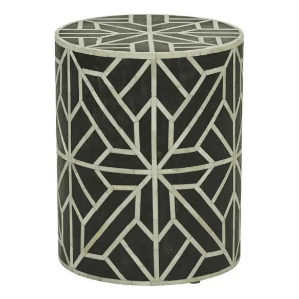 Monochrome Geometric Side Table - Jodha Furniture