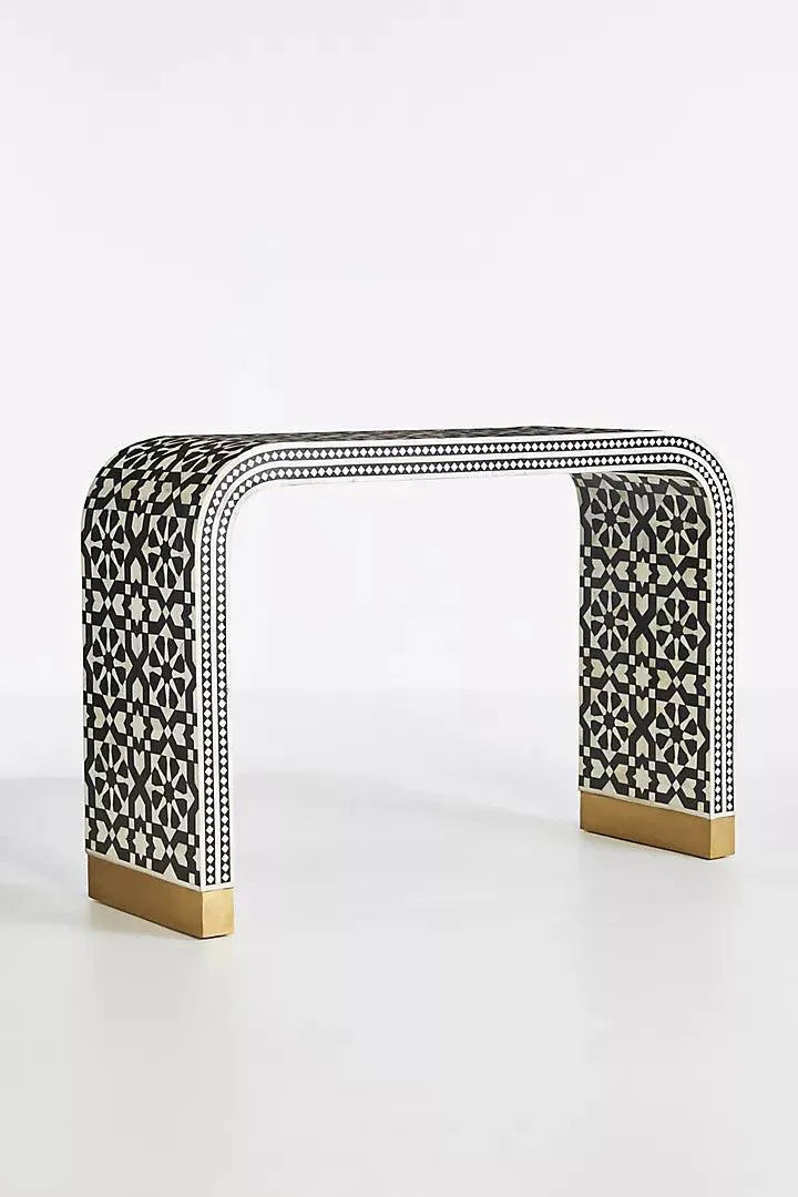 Moroccan Waterfall Inlay Console Table - Jodha Furniture