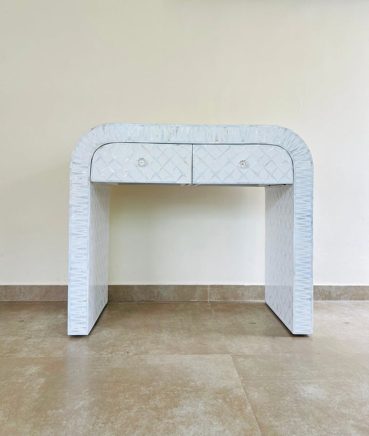 Mother of pearl console with drawer - Jodha Furniture