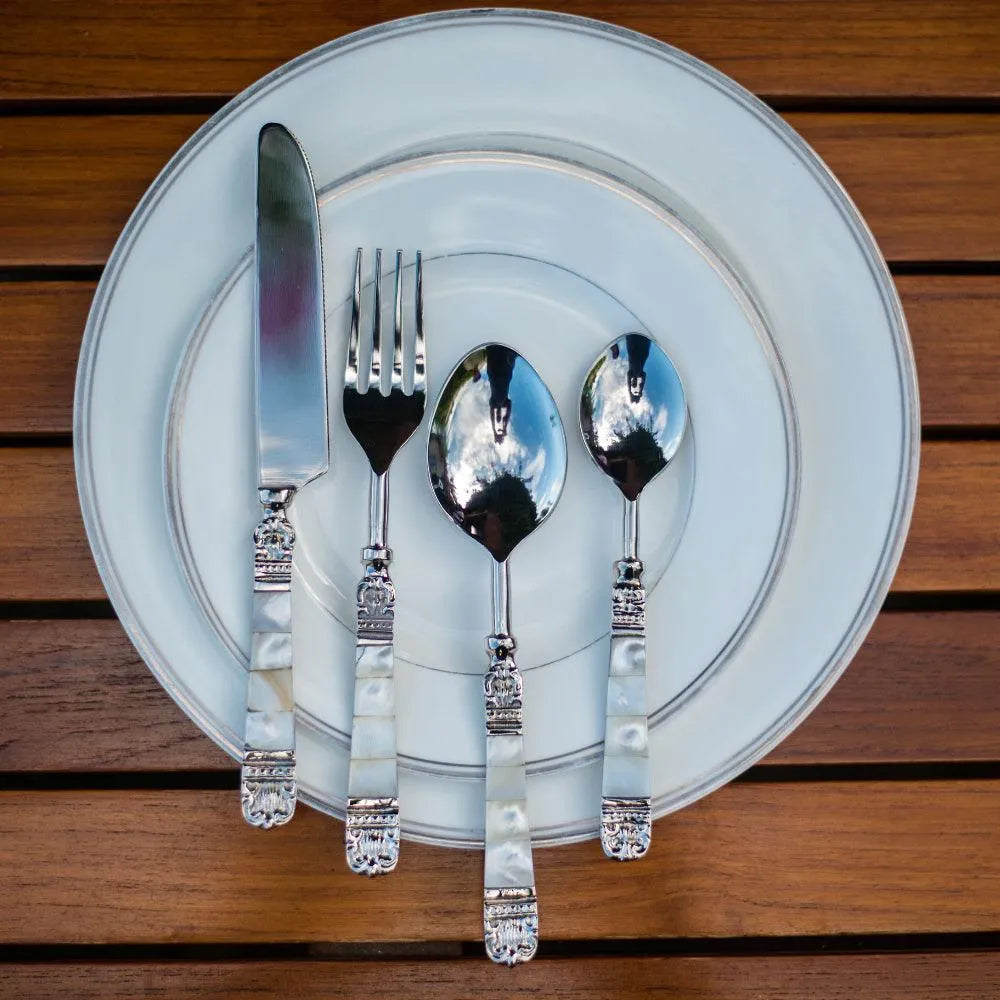 Mother Of Pearl Dinner Cutlery Set (Set Of Twenty Four) - Jodha Furniture